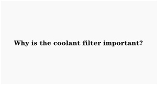 Why is the coolant filter important?